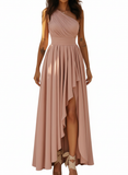BLUSH PINK HIGH-LOW COCKTIAL DRESS